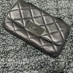 Michael Kors Metallic Metallic Silver Quilted Cross Body Bag